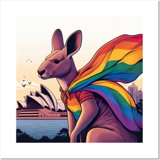 Gay Pride Kangaroo (Sydney, Australia) Posters and Art